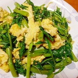 栄養満点！空芯菜と卵の中華炒め